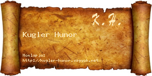 Kugler Hunor névjegykártya